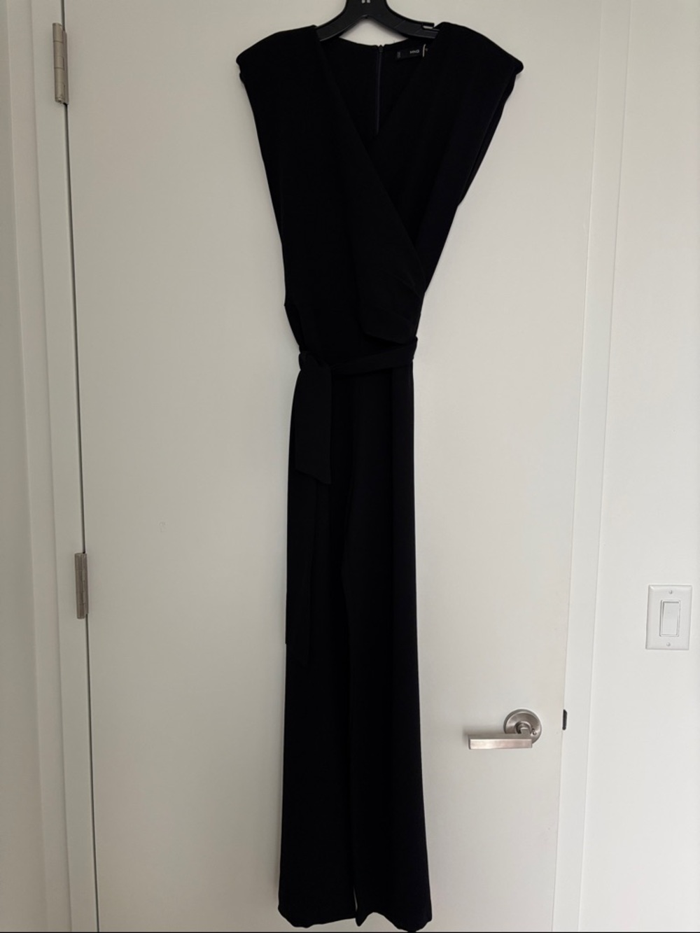 Mango Black Wrap-Style Maxi Jumpsuit